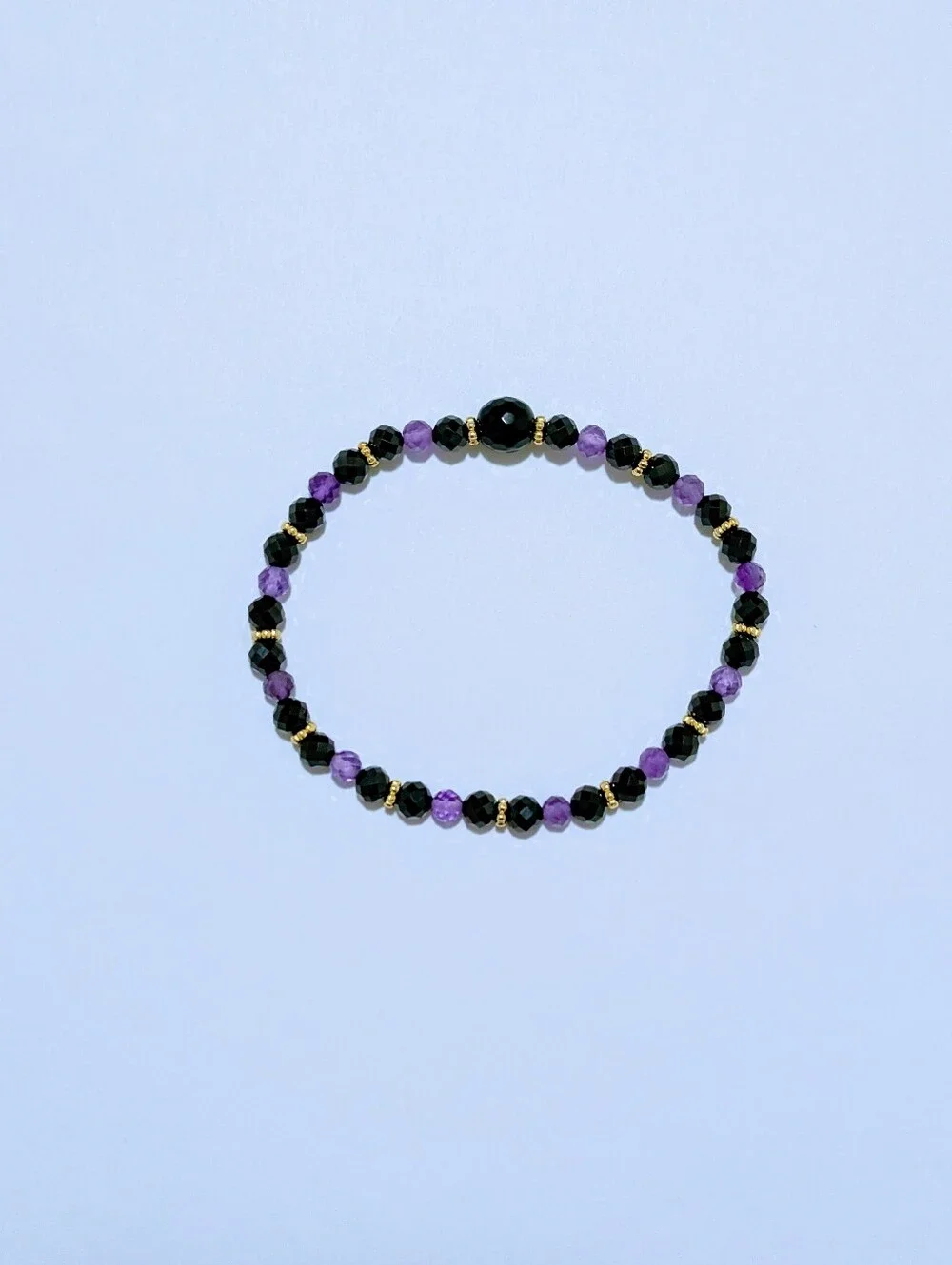 Black Spinel/Amethyst/Onyx Bracelet
